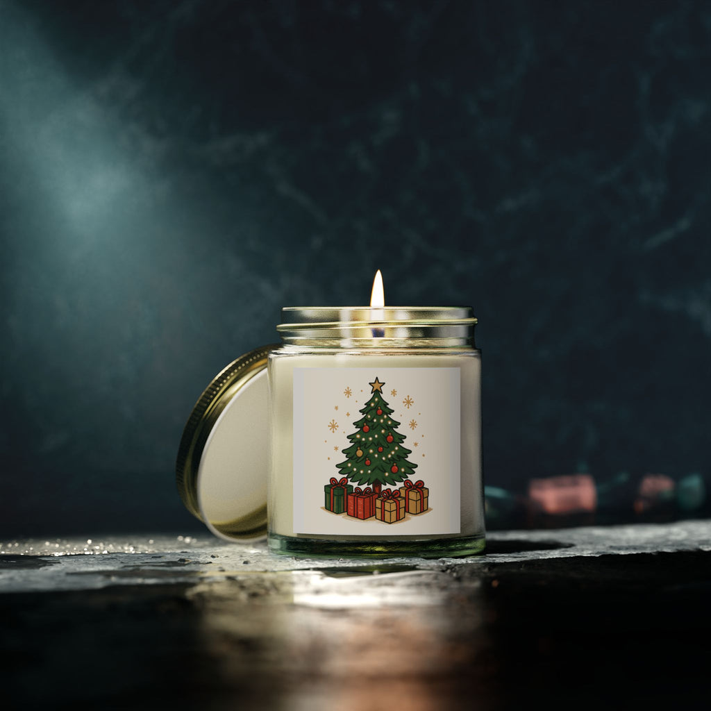 Christmas Tree Scented Candle - Coconut Apricot Wax (4oz, 9oz)