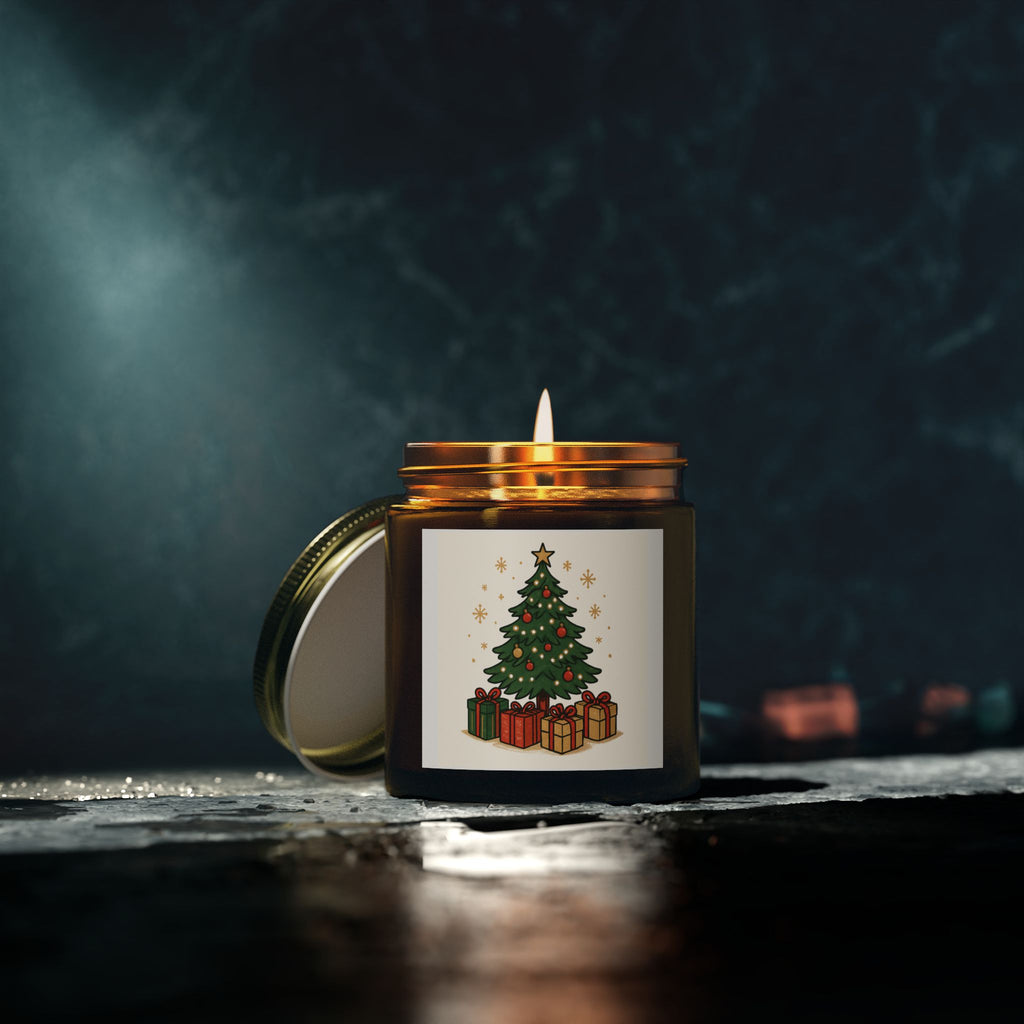 Christmas Tree Scented Candle - Coconut Apricot Wax (4oz, 9oz)