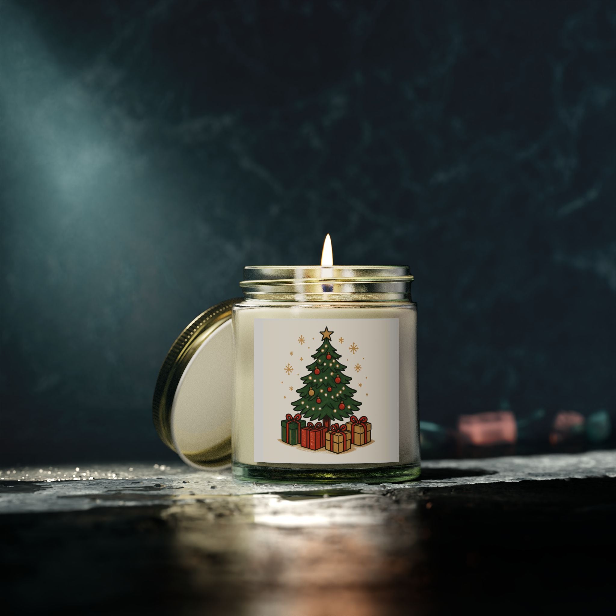 Christmas Tree Scented Candle - Coconut Apricot Wax (4oz, 9oz)