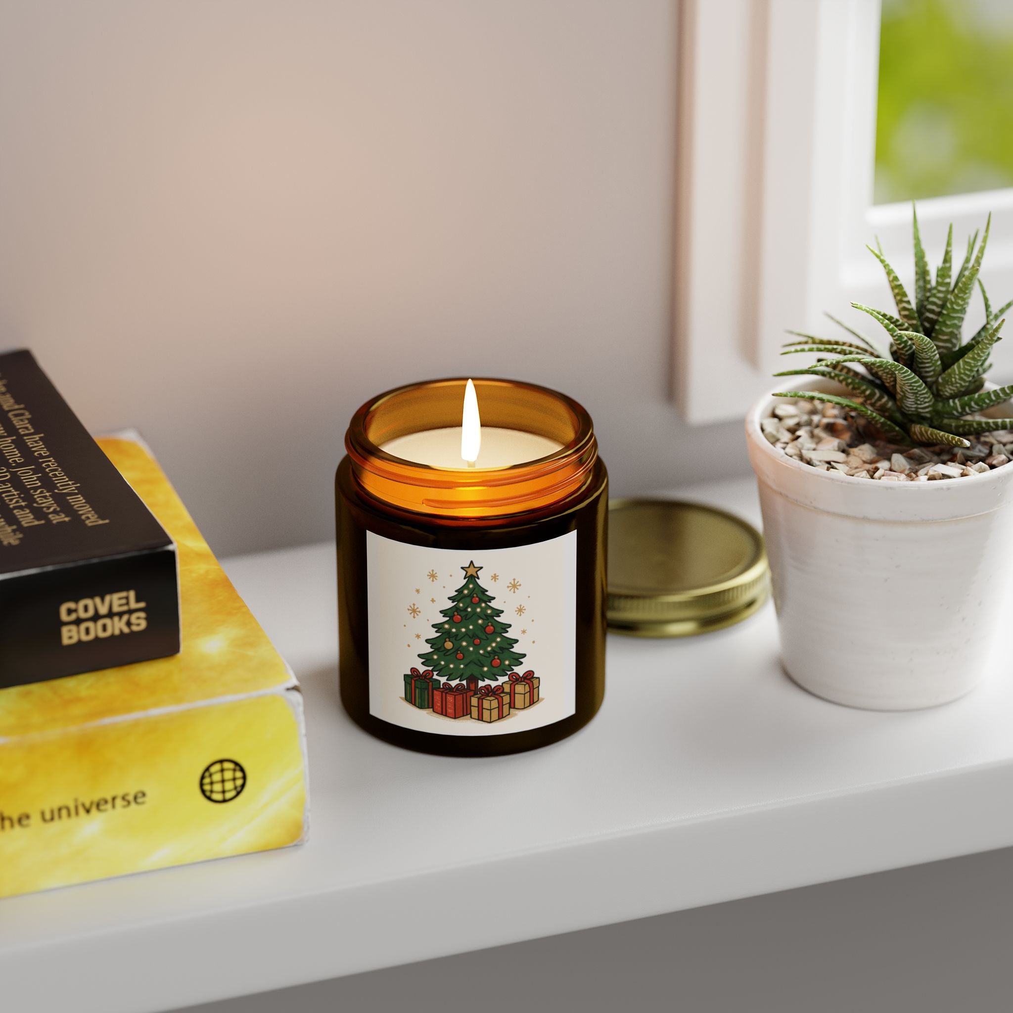 Christmas Tree Scented Candle - Coconut Apricot Wax (4oz, 9oz)