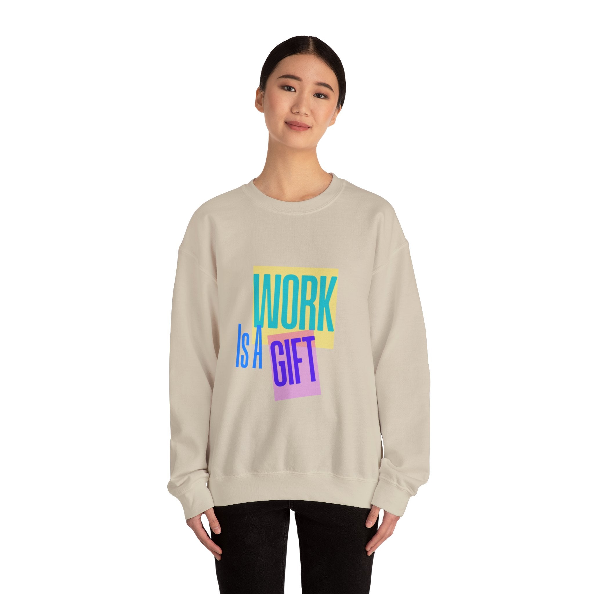 Work Is A Gift – Heavy Blend Crewneck Sweatshirt