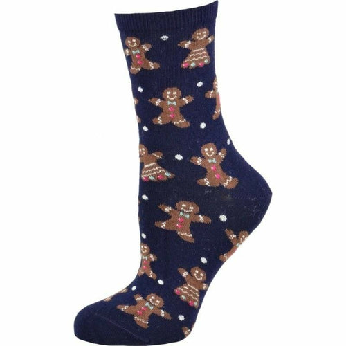 Christmas Designs Cotton Crew Socks for Women in Fun Holiday Patterns