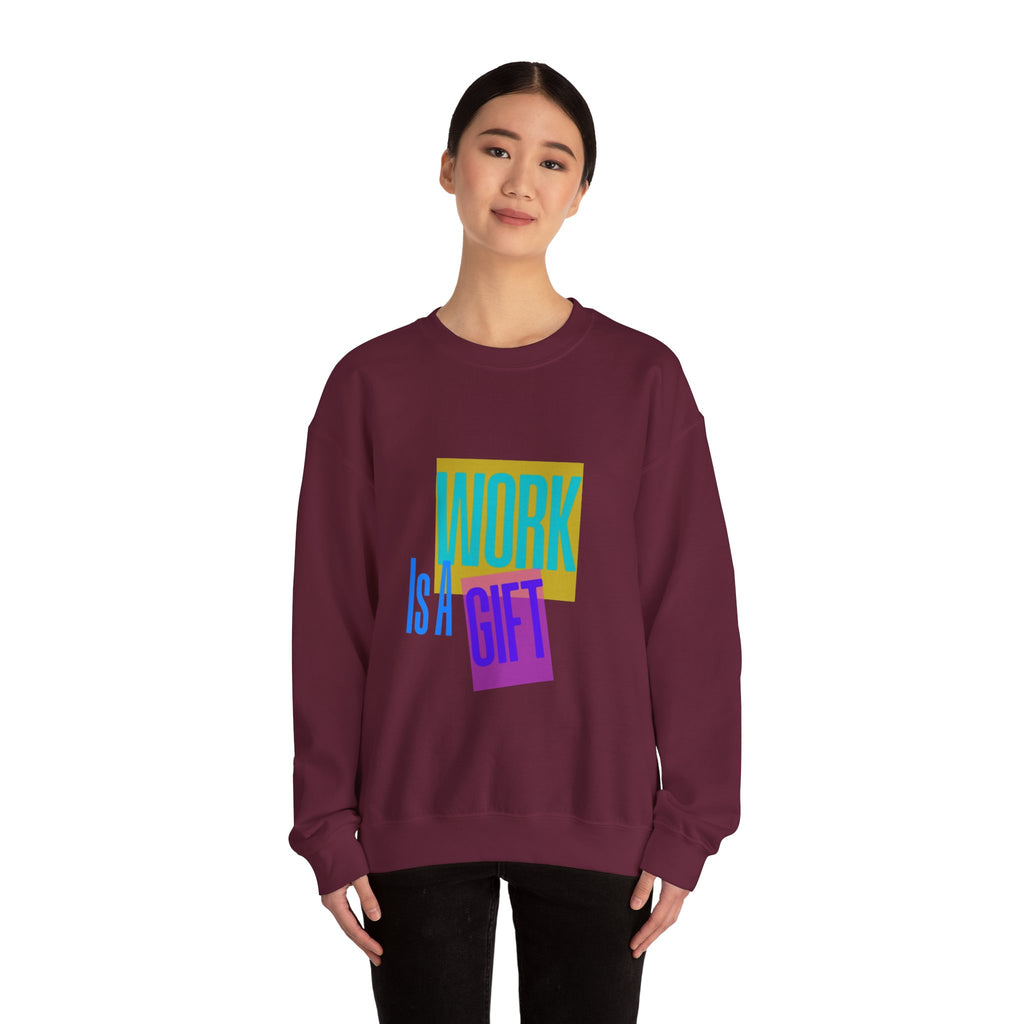 Work Is A Gift – Heavy Blend Crewneck Sweatshirt