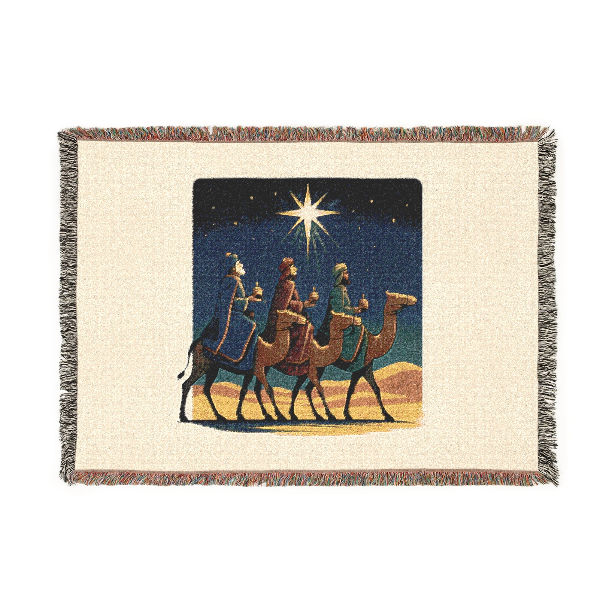 Star of Bethlehem Woven Blanket - Cozy Holiday Comfort for Home Decor
