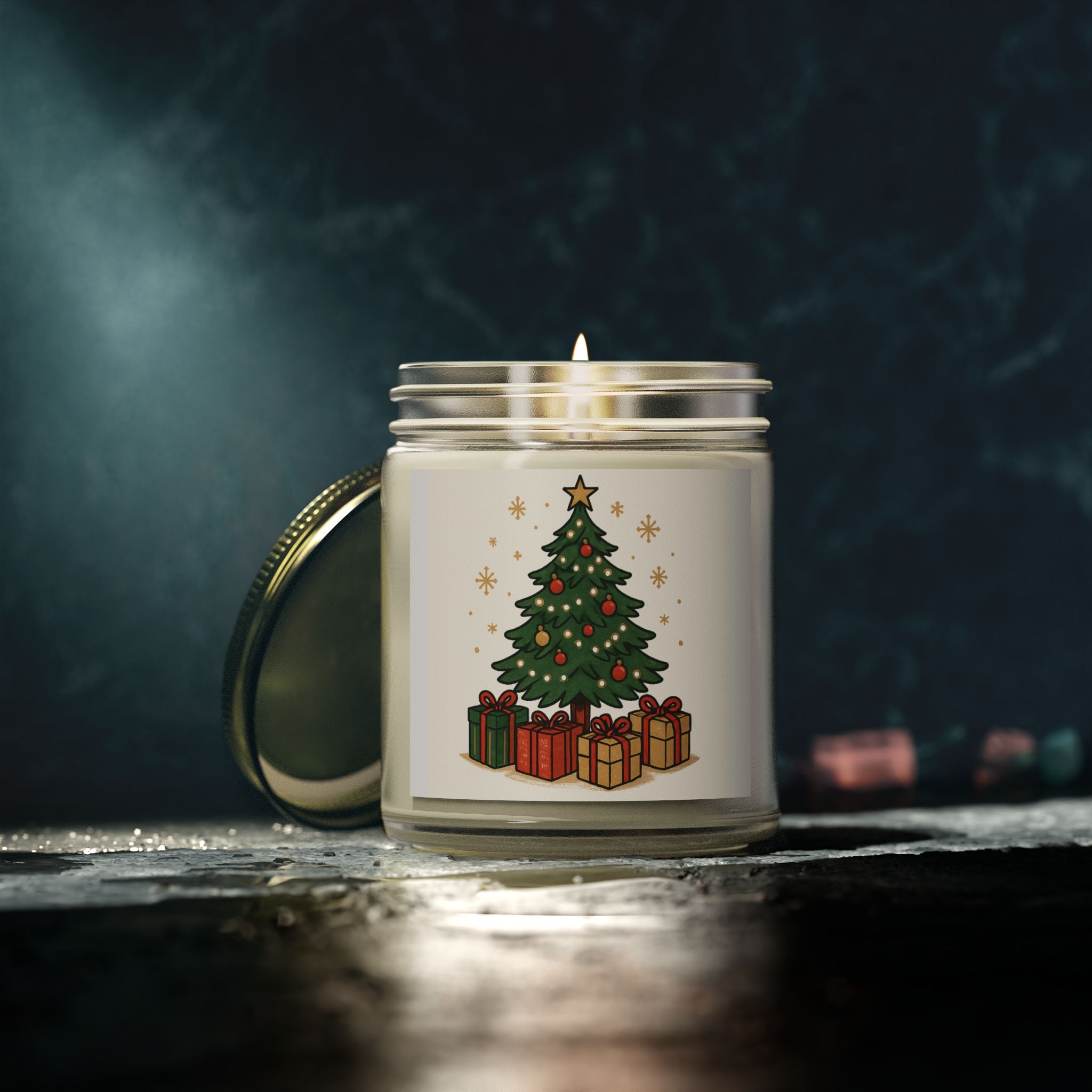 Christmas Tree Scented Candle - Coconut Apricot Wax (4oz, 9oz)