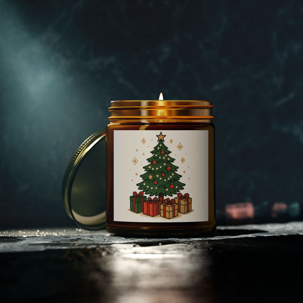 Christmas Tree Scented Candle - Coconut Apricot Wax (4oz, 9oz)