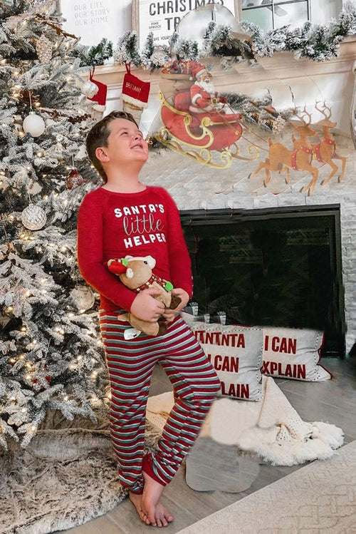 SANTA'S big HELPER Print Mama's Holiday Home Loungewear Set