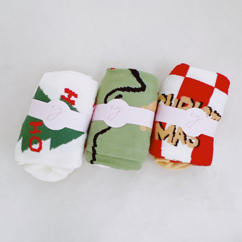 Holly Jolly Christmas Socks Set Of 3