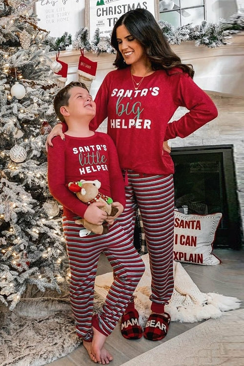 SANTA'S big HELPER Print Mama's Holiday Home Loungewear Set