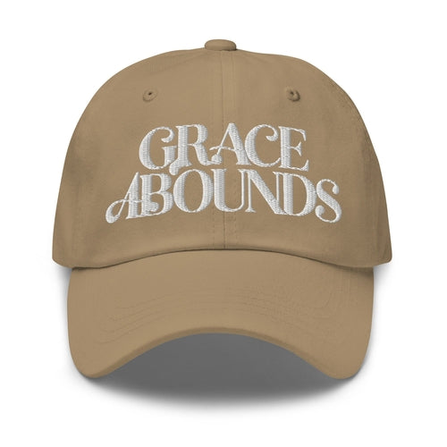 Embroidered Adjustable Baseball Cap - Grace Abounds - F/b