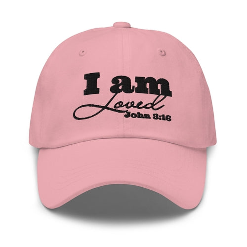 Embroidered Adjustable Baseball Cap - i am Loved John 3:16 - F/b