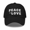 Embroidered Baseball Cap - Adjustable - Peace and Love
