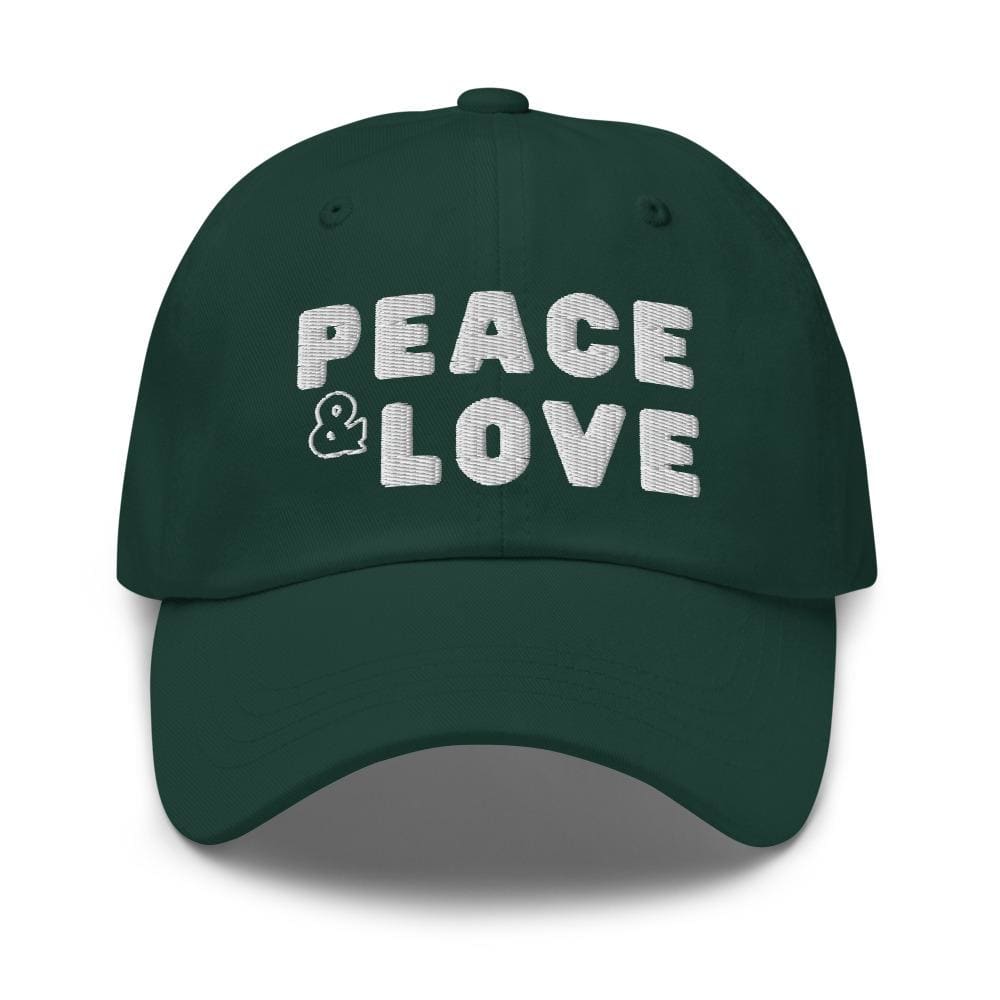 Embroidered Baseball Cap - Adjustable - Peace and Love