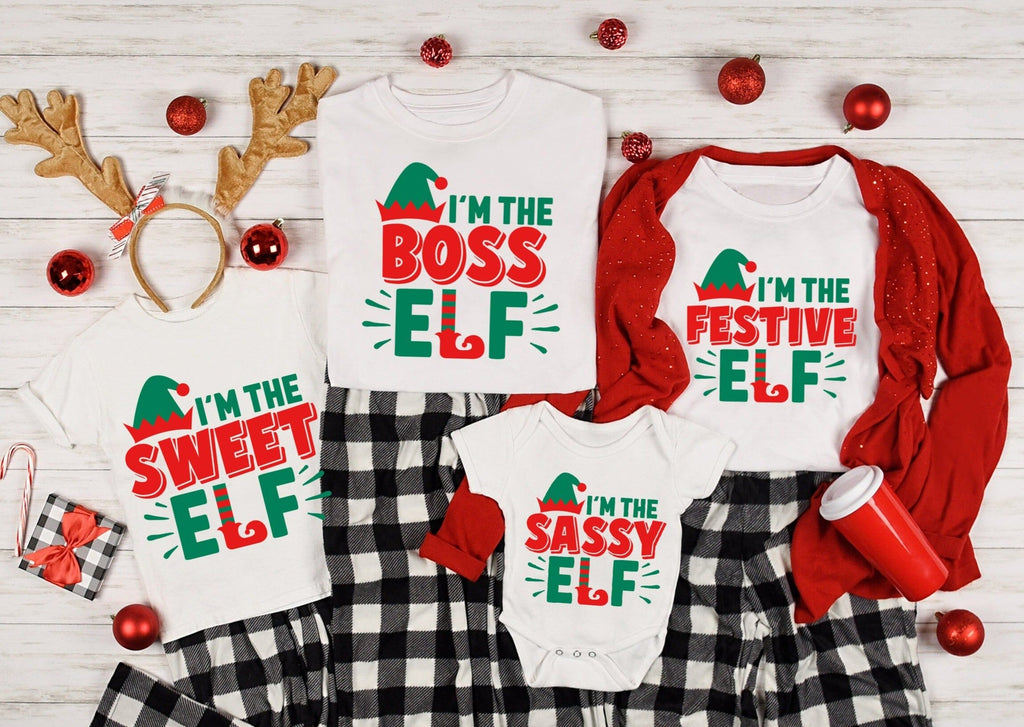 I’m The Festive Elf Christmas Family Tee – Matching Holiday Shirt