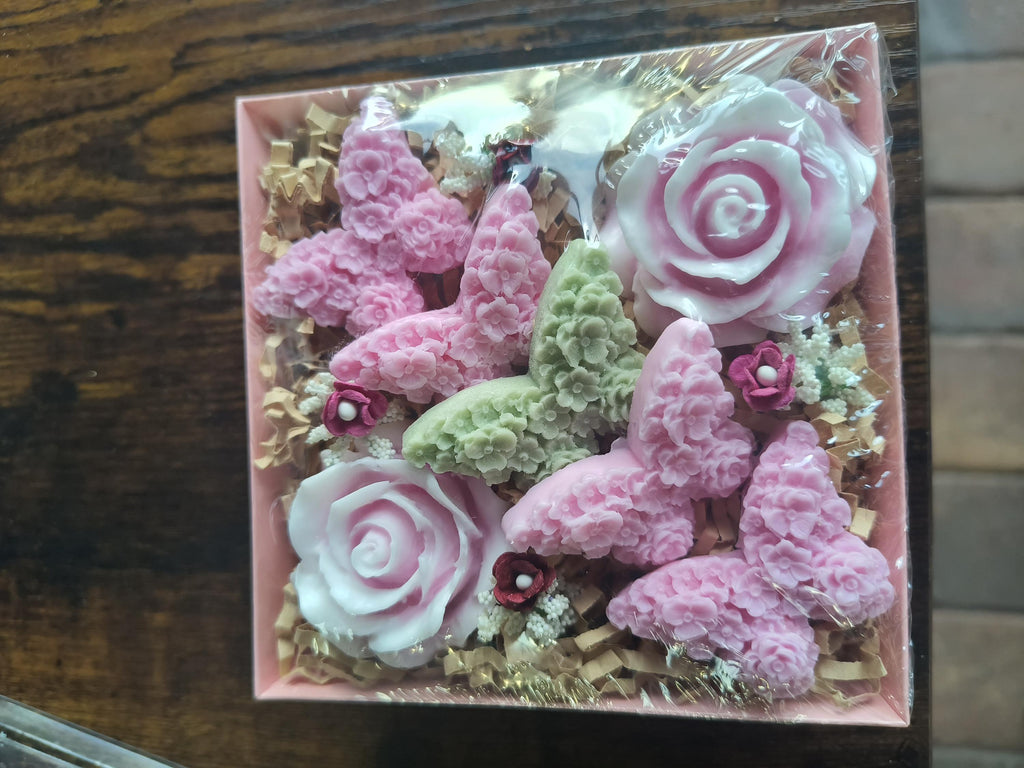Handmade Floral Soap Gift Set, Goat Milk Luxury Spa Gift, Decorative Flower Soaps