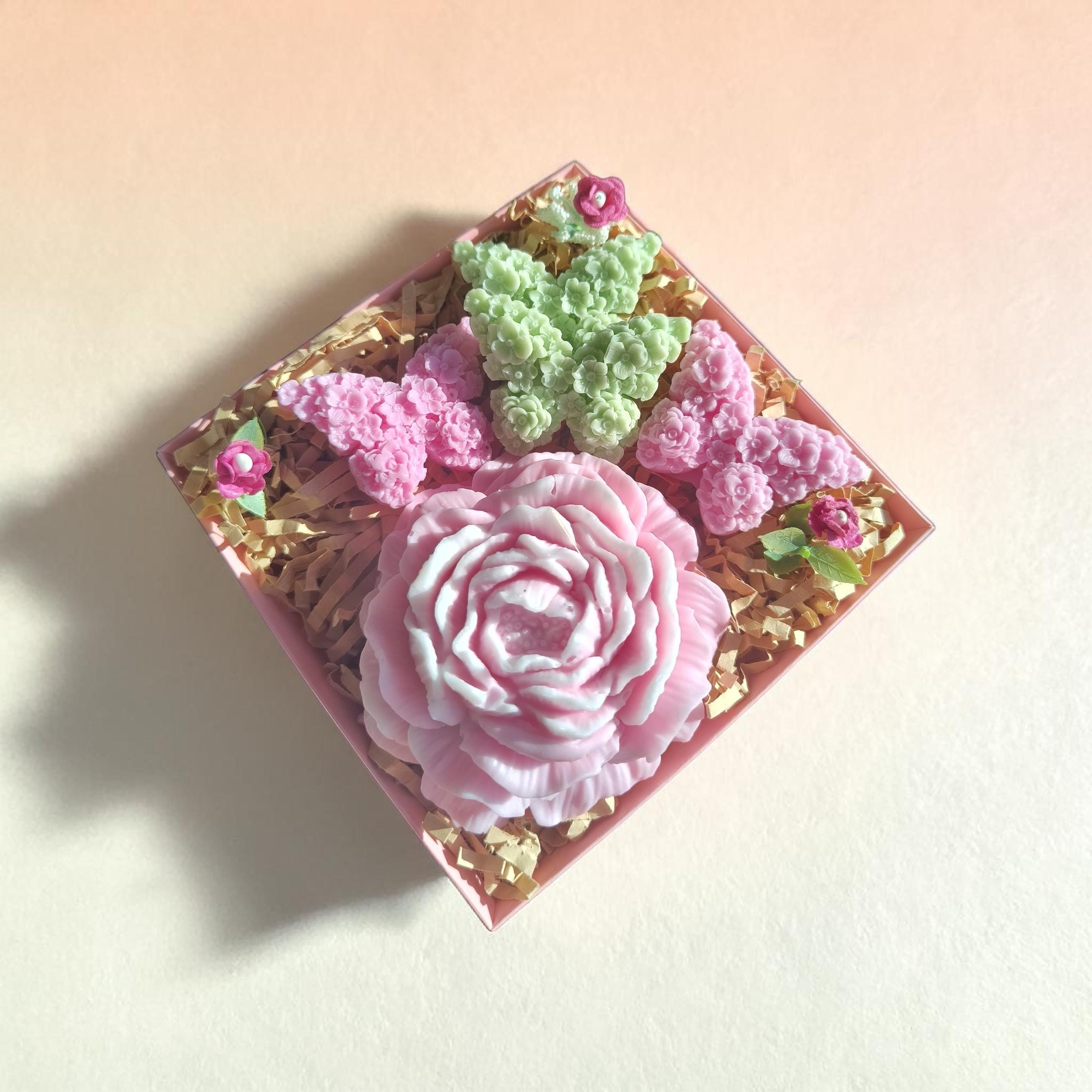Handmade Floral Soap Gift Set, Goat Milk handmade soap gift, Decorative Butterfly Soaps