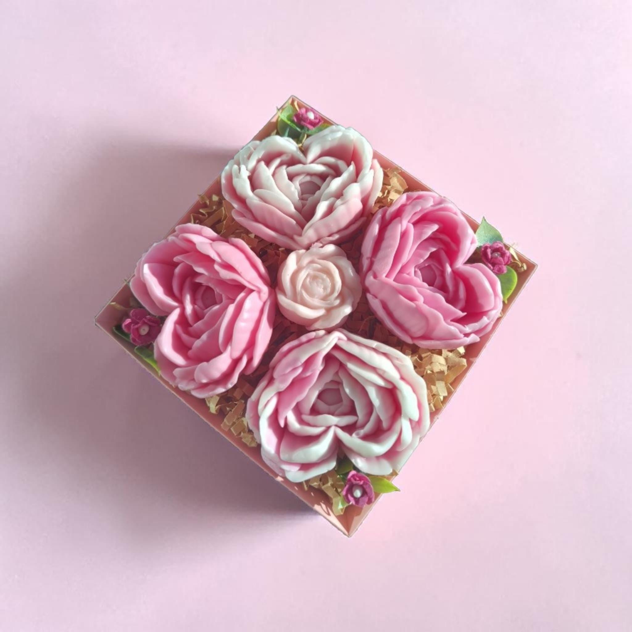 Handmade Floral Soap Gift Set, Goat Milk Luxury Soap Set, Decorative Flower Soaps