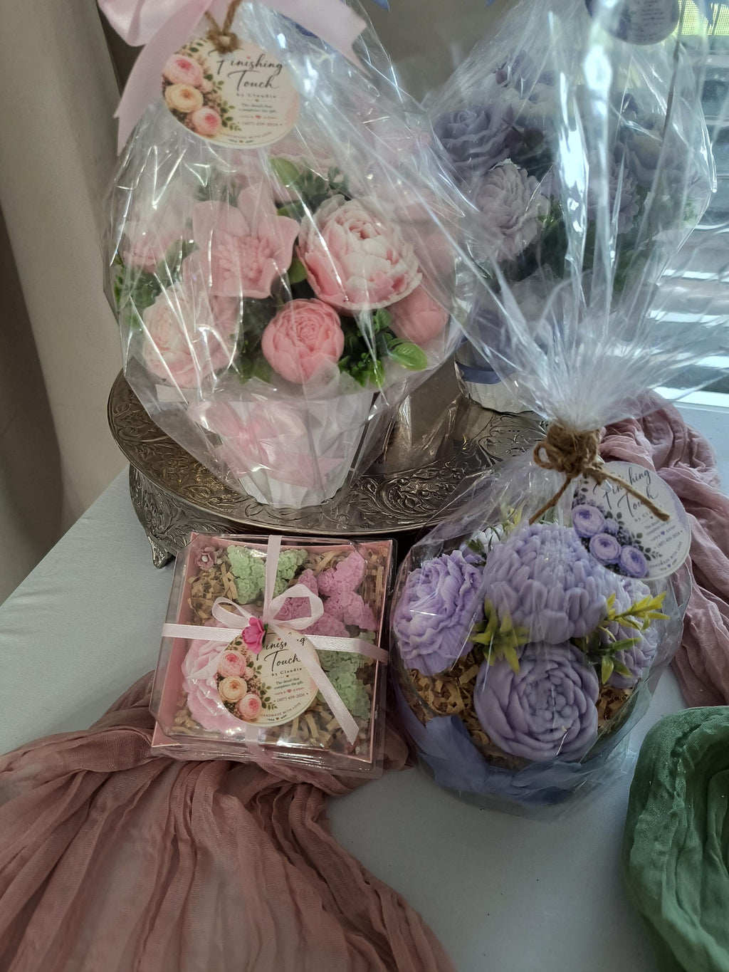Blush Pink Soap Flower Bouquet – Handmade Soap Arrangement - Pink Soap Bouquet