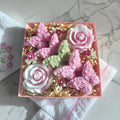 Handmade Floral Soap Gift Set, Goat Milk Luxury Spa Gift, Decorative Flower Soaps