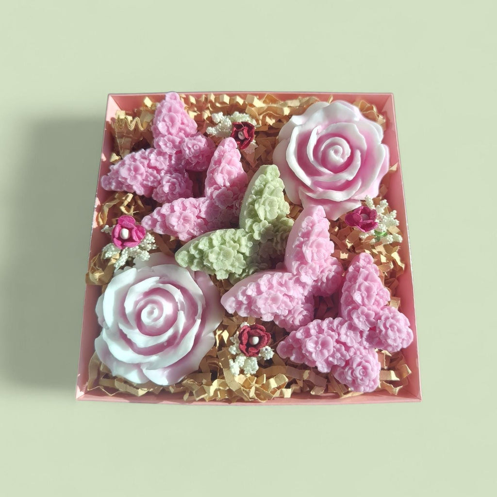 Handmade Floral Soap Gift Set, Goat Milk Luxury Spa Gift, Decorative Flower Soaps