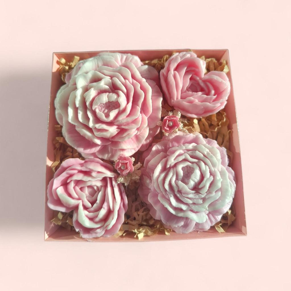 Handmade Floral Soap Gift Set, Goat Milk Luxury Spa Gift, Decorative Flower Soaps