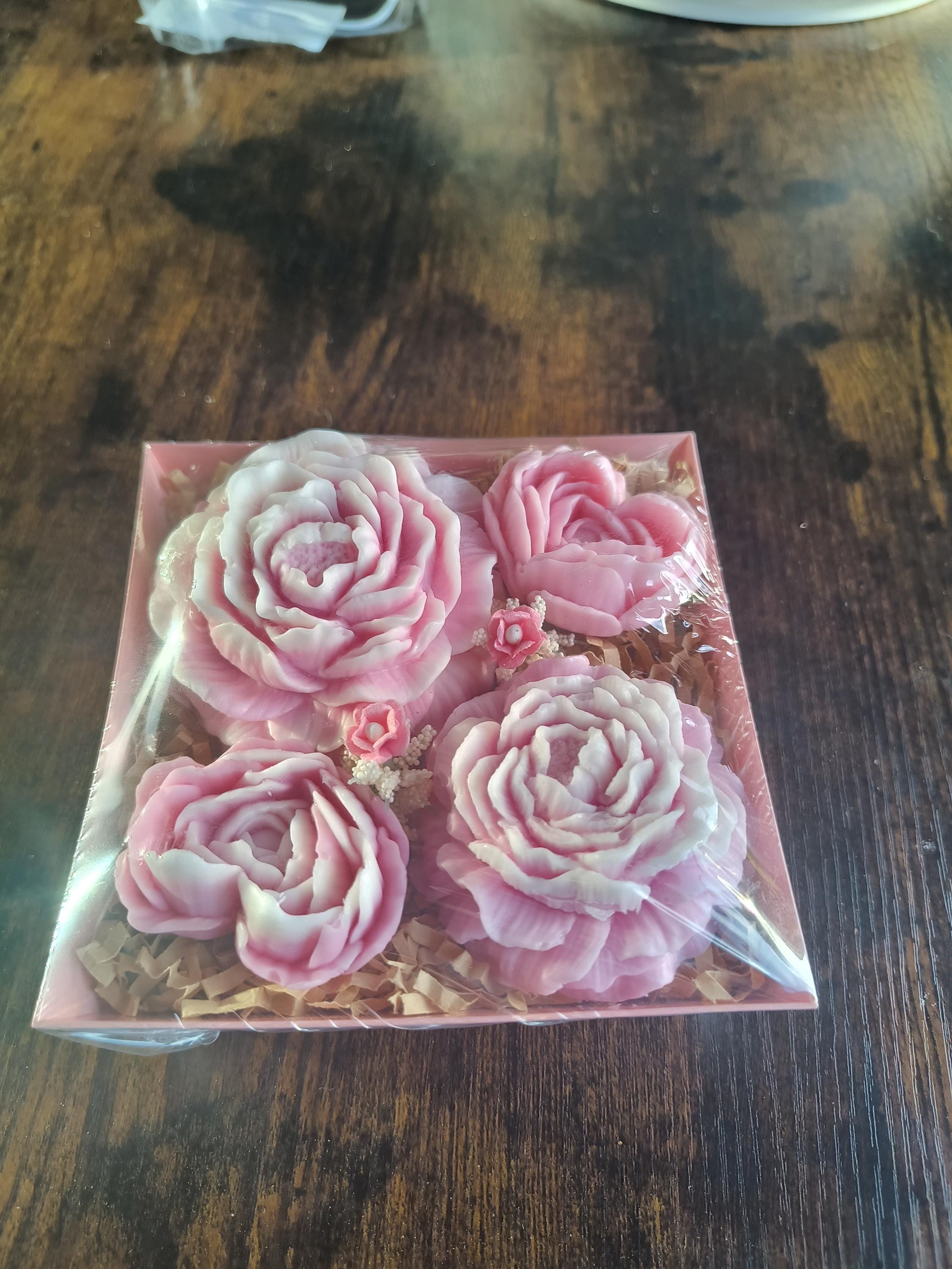 Handmade Floral Soap Gift Set, Goat Milk Luxury Spa Gift, Decorative Flower Soaps