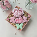 Handmade Floral Soap Gift Set, Goat Milk Luxury Spa Gift, Decorative Heat Soaps