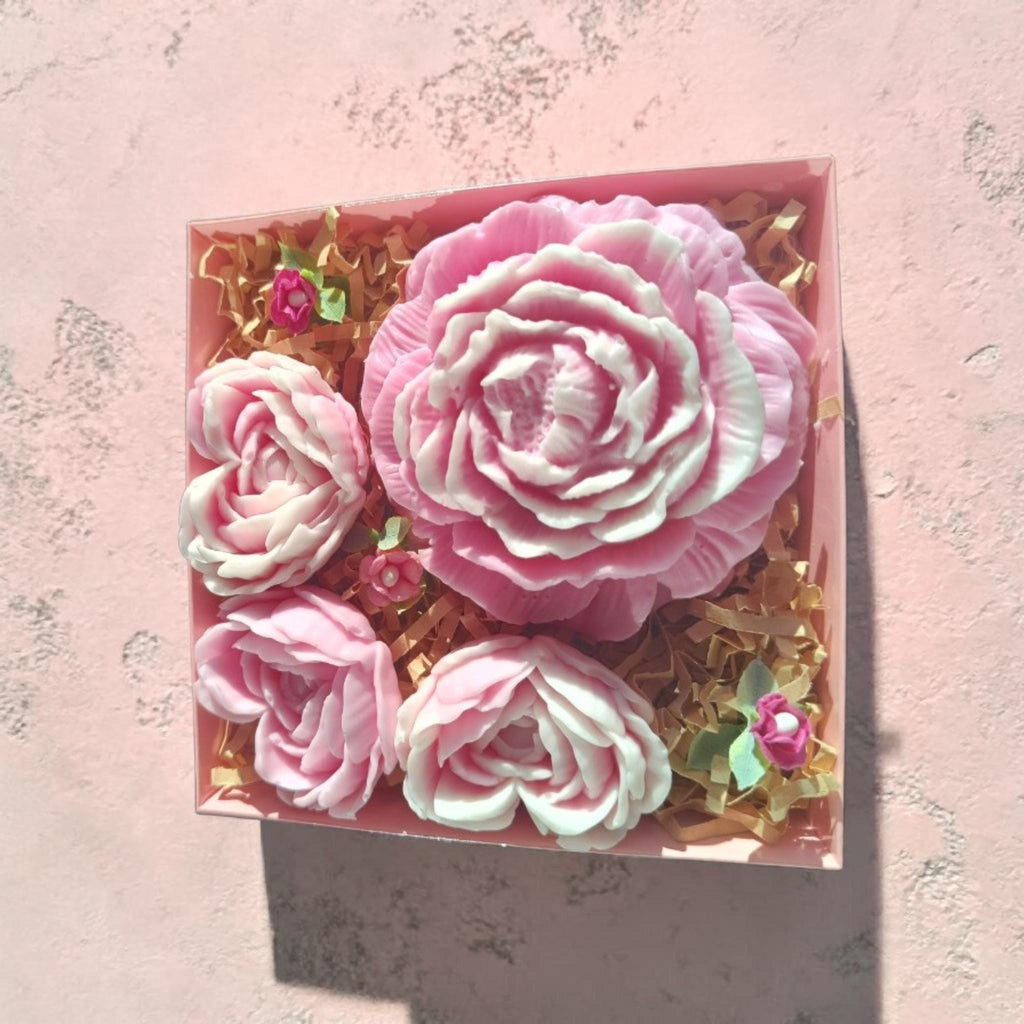 Handmade Floral Soap Gift Set, Goat Milk Luxury Spa Gift, Decorative Flower Soaps