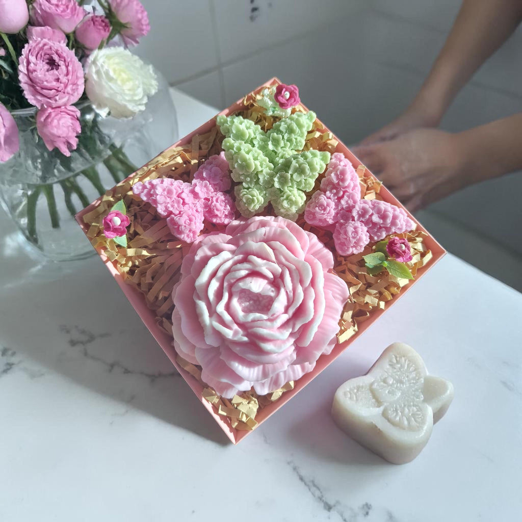 Handmade Floral Soap Gift Set, Goat Milk handmade soap gift, Decorative Butterfly Soaps