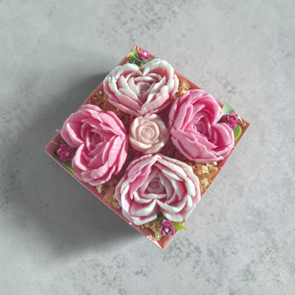 Handmade Floral Soap Gift Set, Goat Milk Luxury Soap Set, Decorative Flower Soaps
