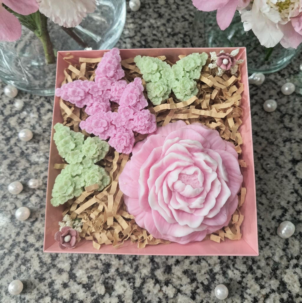 Handmade Floral Soap Gift Set, Goat Milk Luxury Spa soap, Decorative Flower and butterfly soaps