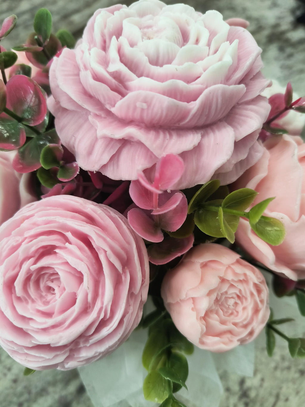 Blush Pink Soap Flower Bouquet Gift , Soap Arrangement, Handmade floral soap bouquet