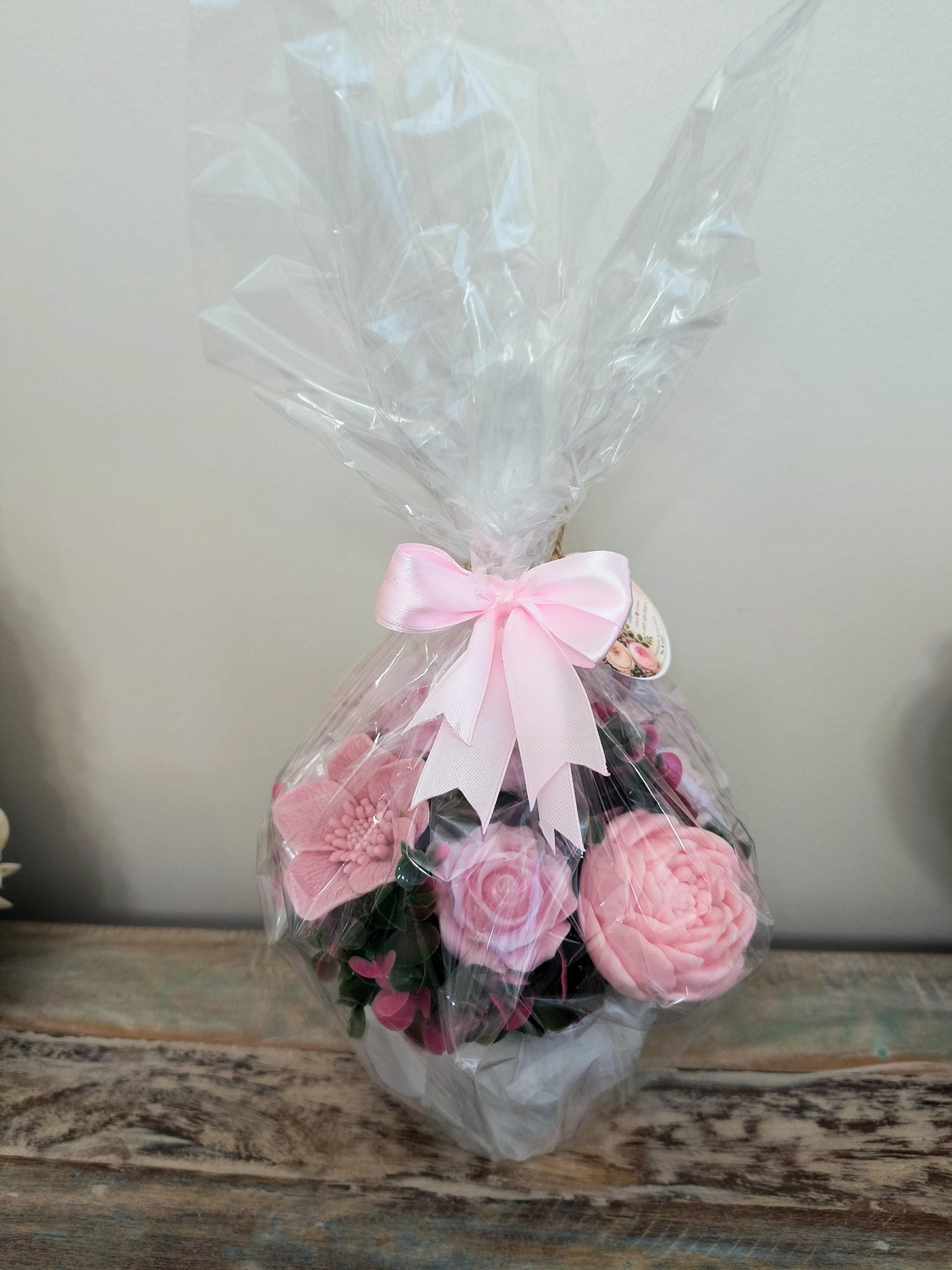 Blush Pink Soap Flower Bouquet Gift , Soap Arrangement, Handmade floral soap bouquet