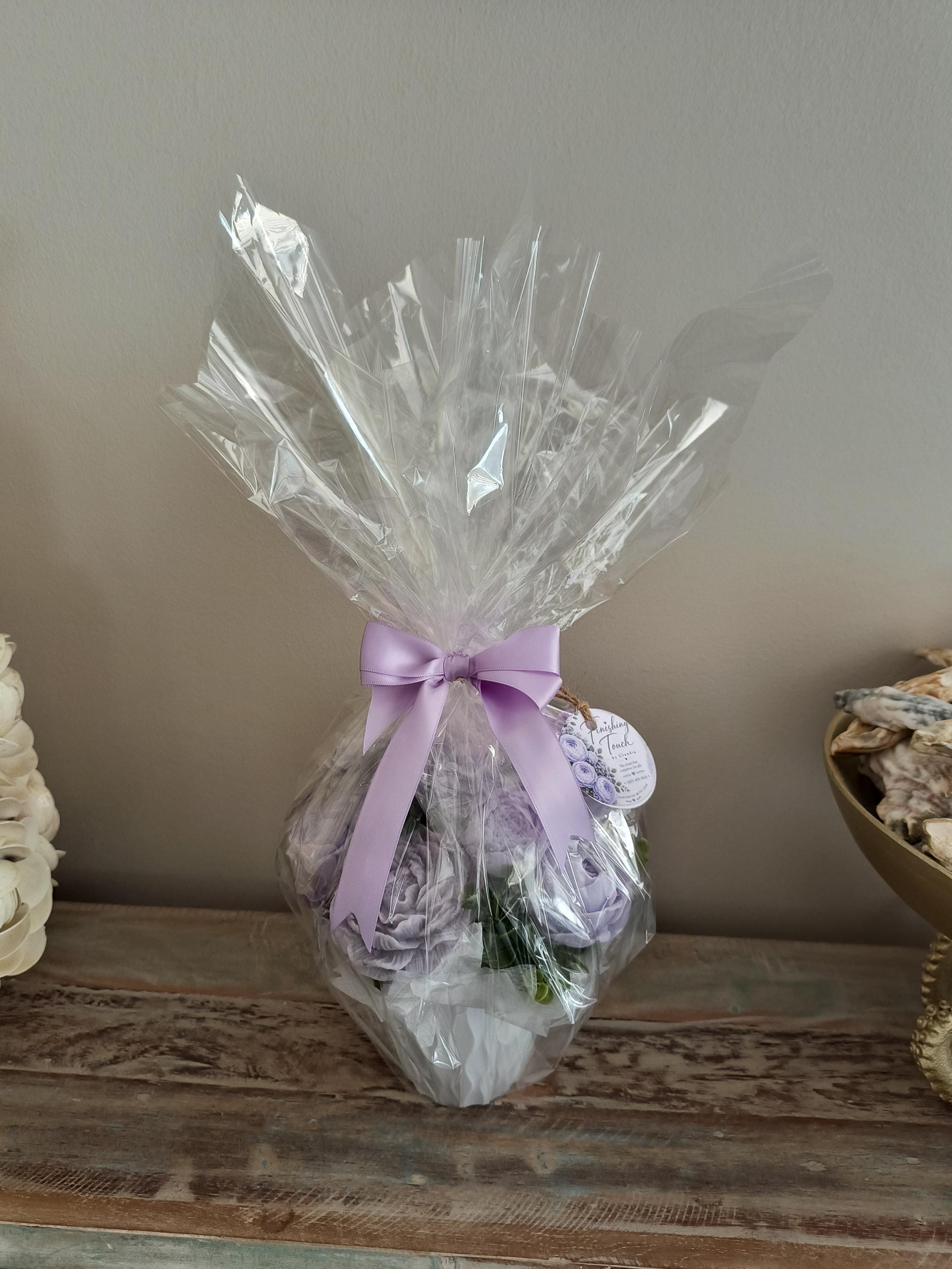 Lavender Soap Flower Bouquet, Handmade Floral Soap Gift, Purple Rose Peony Soap Arrangement, Soap Bouquet Gift