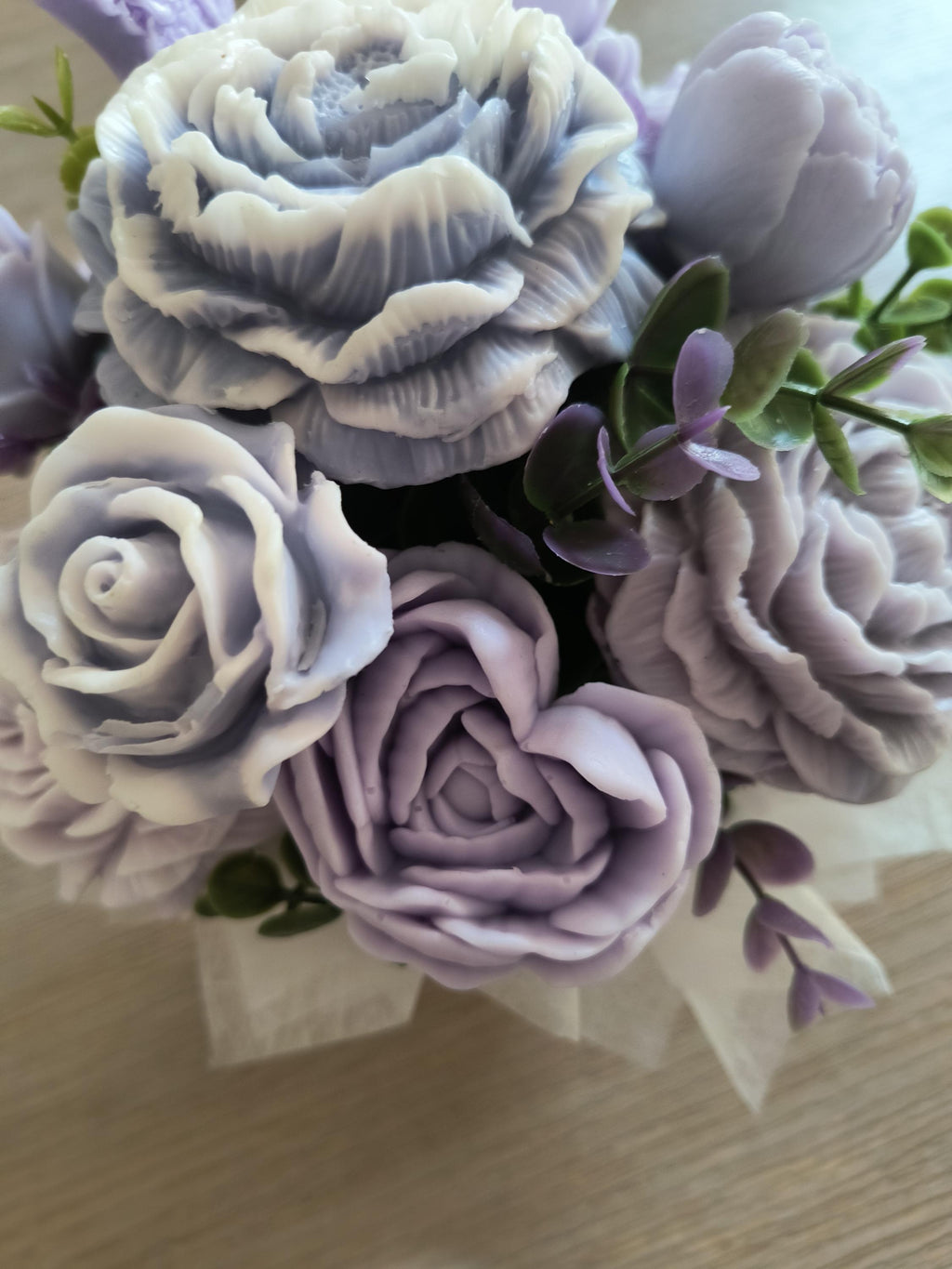 Lavender Soap Flower Bouquet, Handmade Floral Soap Gift, Purple Rose Peony Soap Arrangement, Soap Bouquet Gift