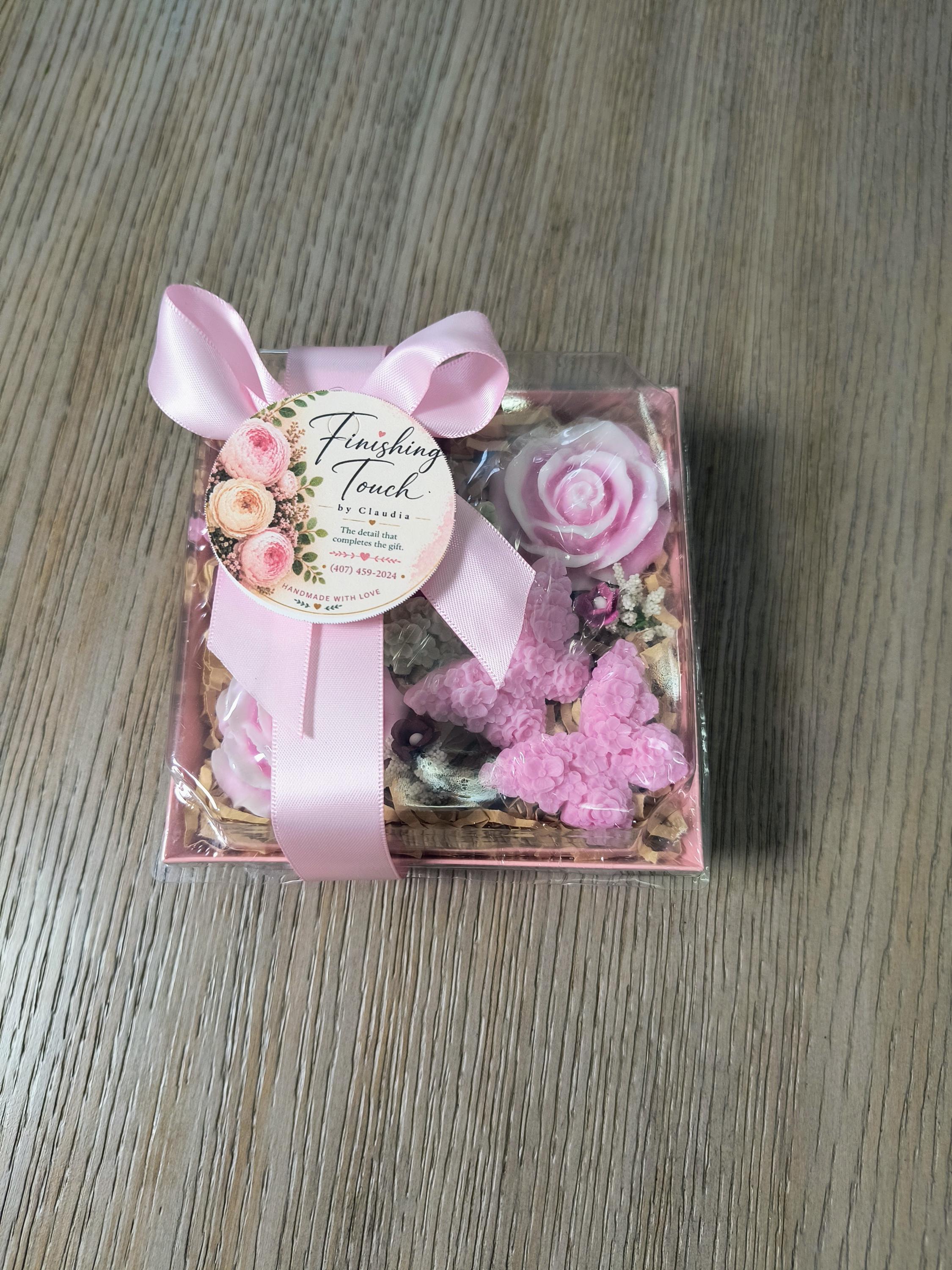 Handmade Floral Soap Gift Set, Goat Milk Luxury Spa Gift, Decorative Flower Soaps