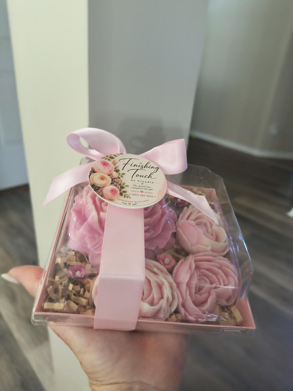 Handmade Floral Soap Gift Set, Goat Milk Luxury Spa Gift, Decorative Flower Soaps