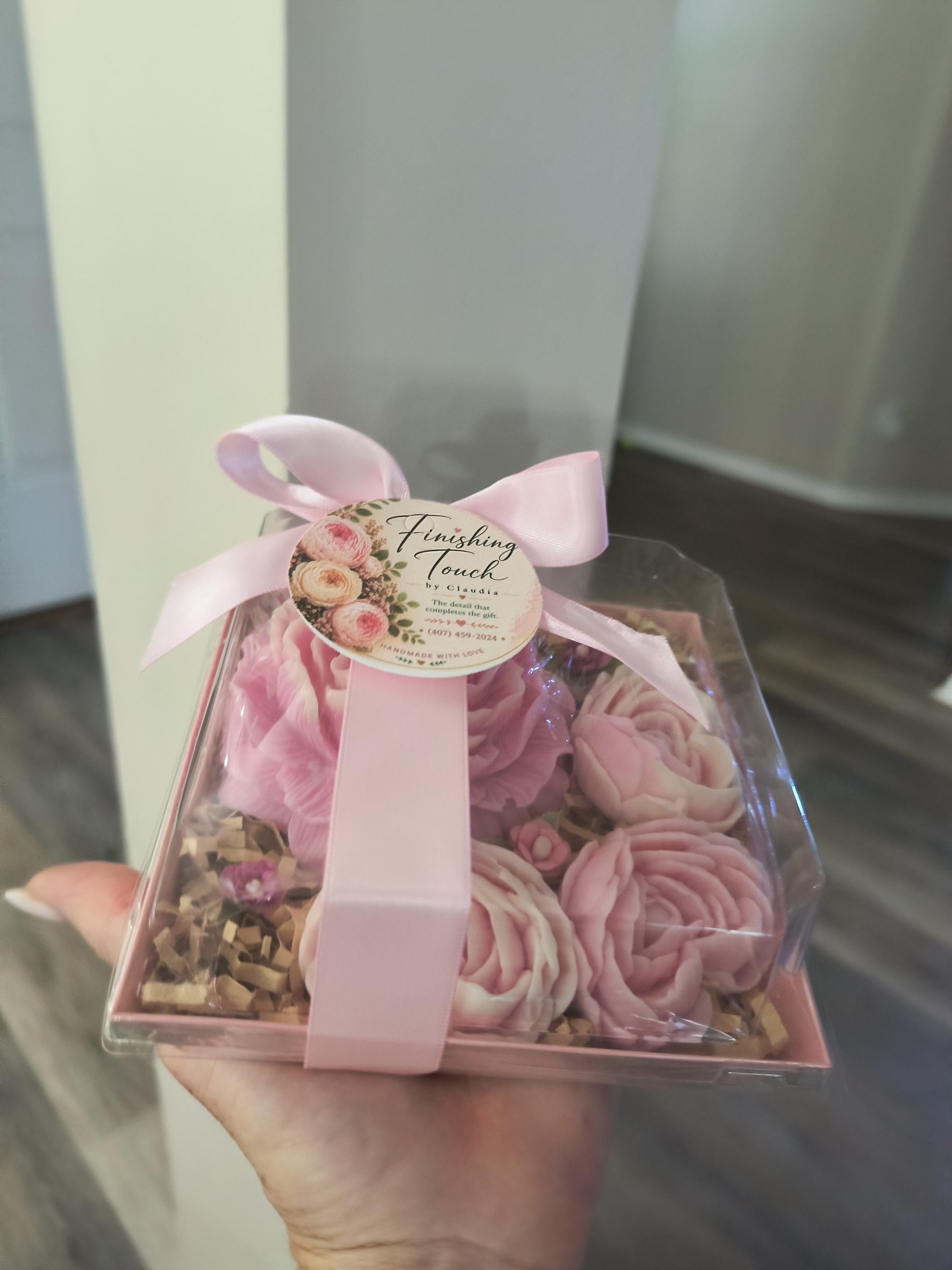Handmade Floral Soap Gift Set, Goat Milk Luxury Spa Gift, Decorative Flower Soaps