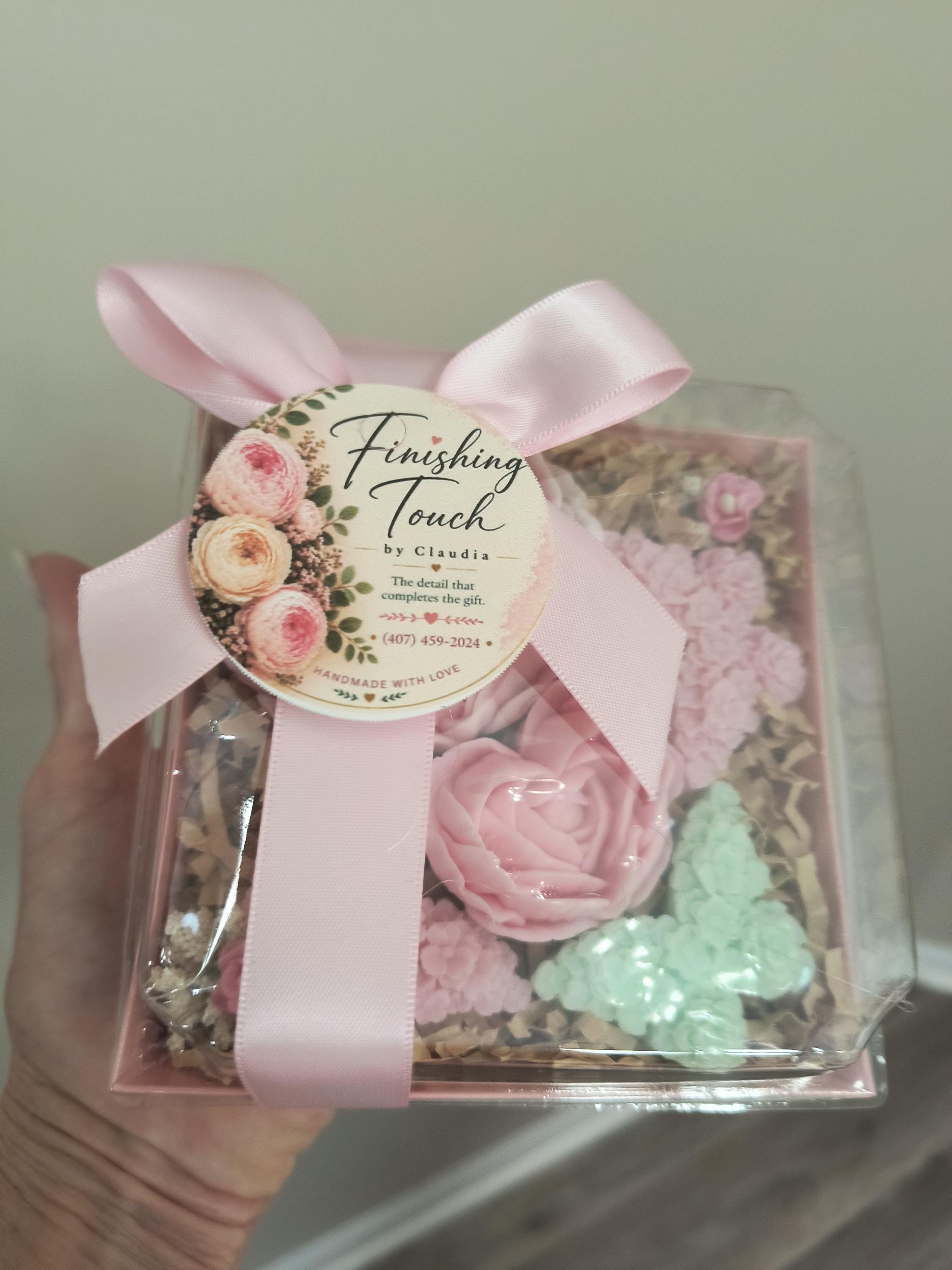 Handmade Floral Soap Gift Set, Goat Milk Luxury Spa Gift, Decorative Heat Soaps