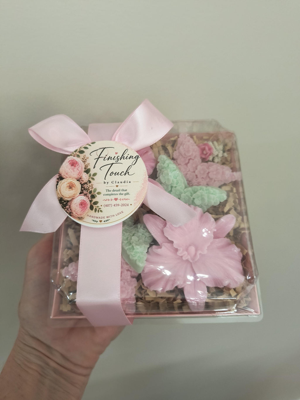 Handmade Orchid Soap Gift Set, Decorative Flower Soap Gift, Orchid and Butterflies soap gift