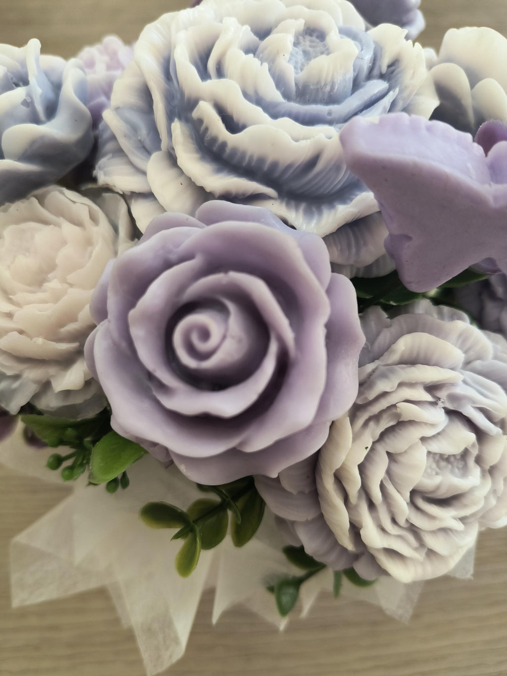 Lavender Soap Flower Bouquet, Handmade Floral Soap Gift, Purple Rose Peony Soap Arrangement, Soap bathroom Decor