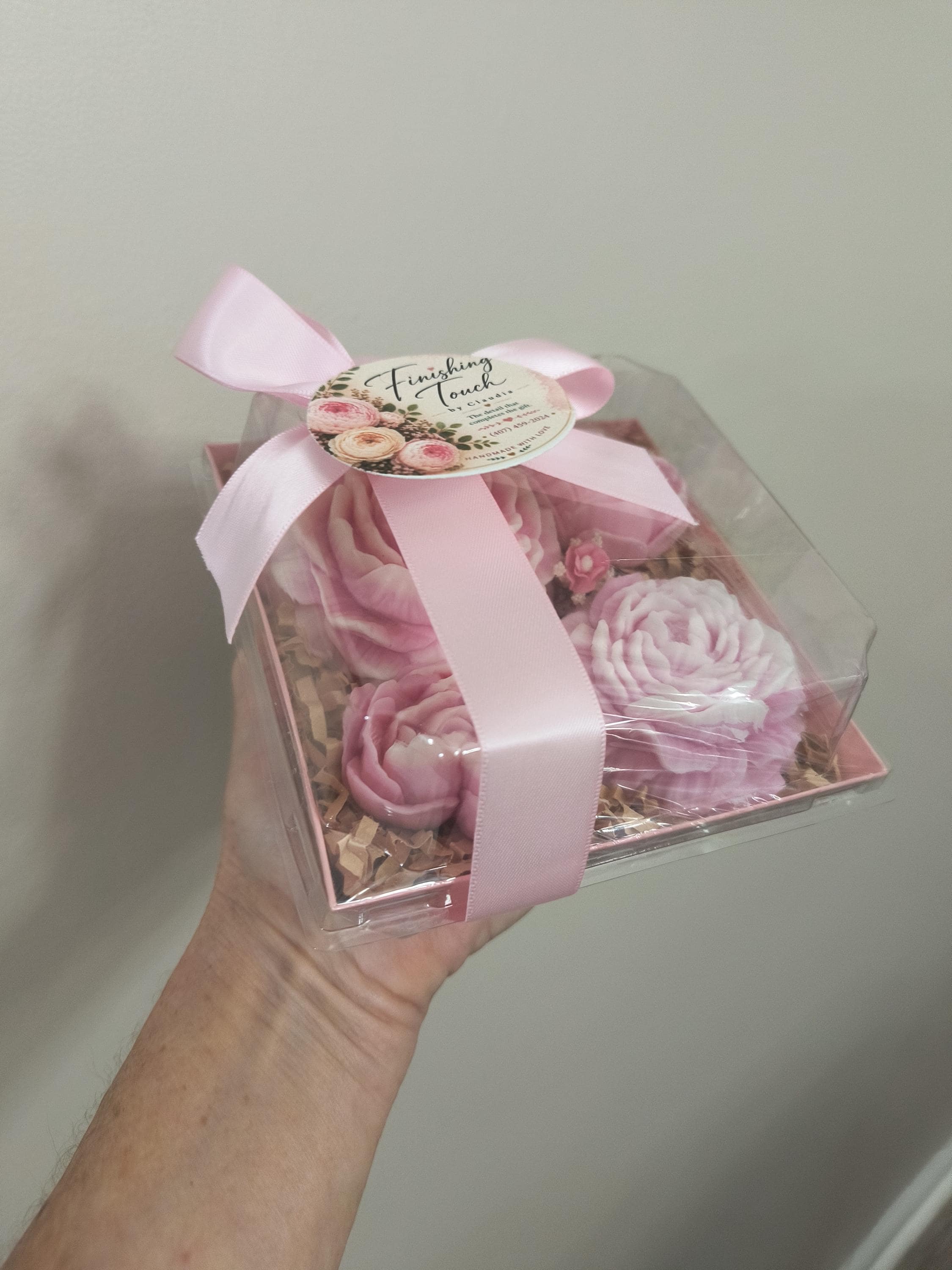 Handmade Floral Soap Gift Set, Goat Milk Luxury Spa Gift, Decorative Flower Soaps