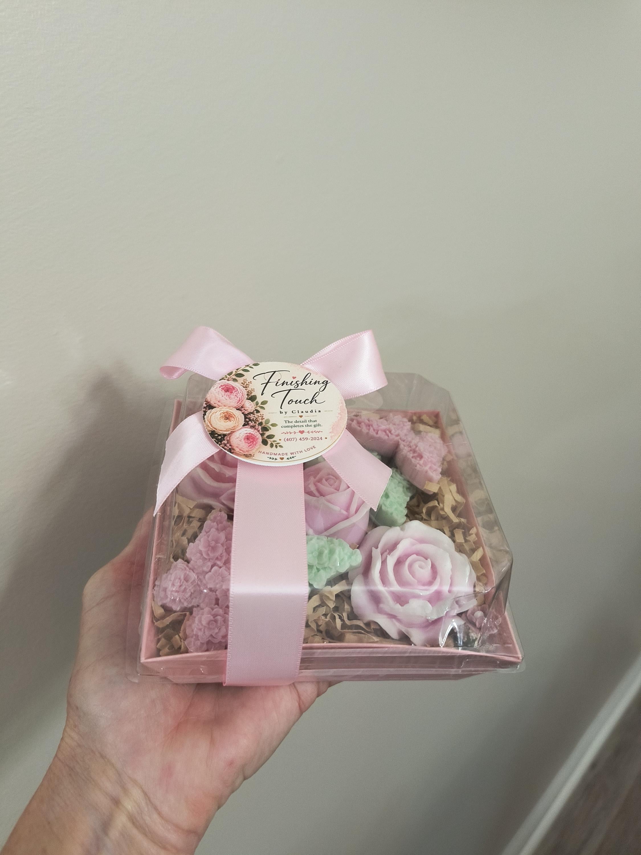 Handmade Floral Soap Gift Set, Goat Milk Luxury Spa Gift, Decorative Flower Soaps