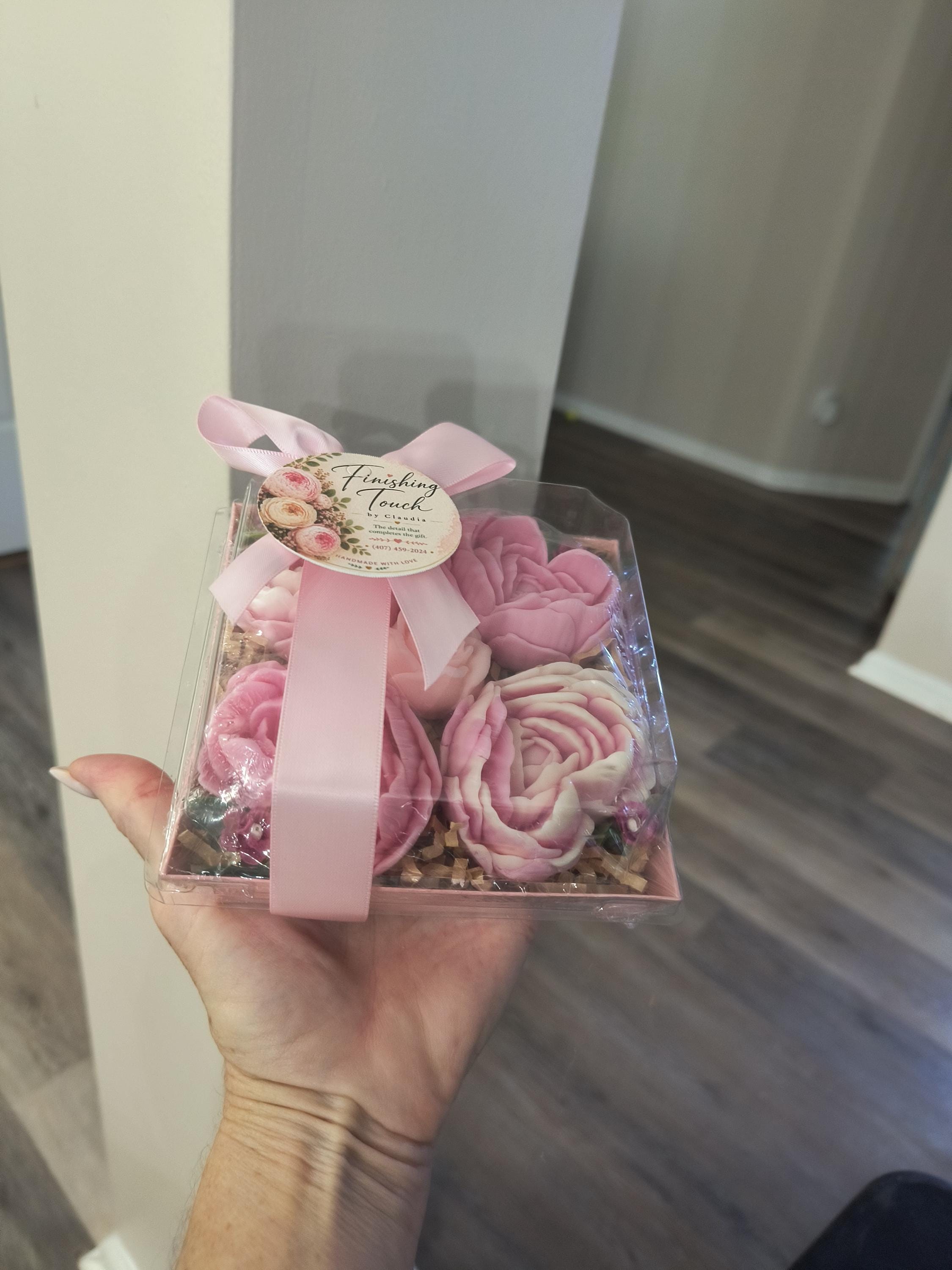 Handmade Floral Soap Gift Set, Goat Milk Luxury Soap Set, Decorative Flower Soaps