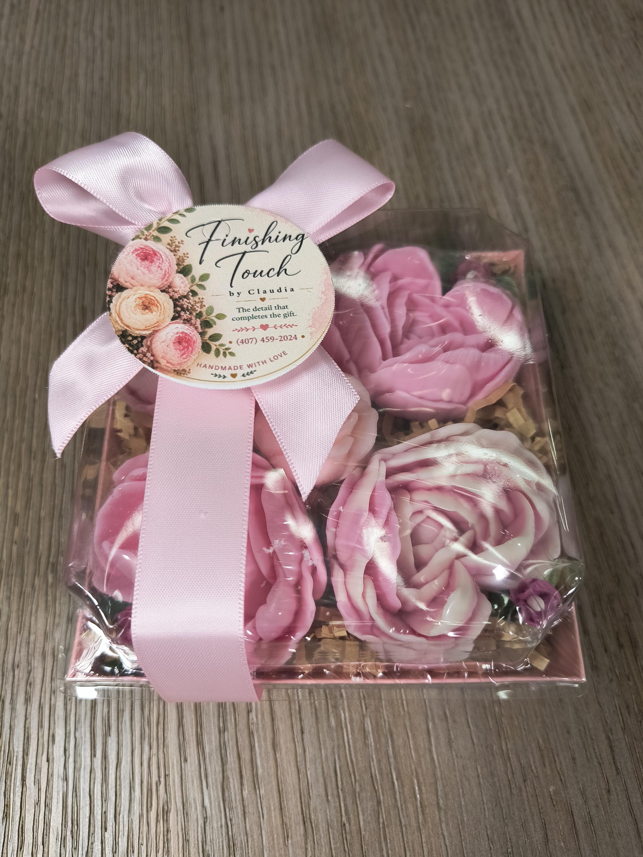Handmade Floral Soap Gift Set, Goat Milk Luxury Soap Set, Decorative Flower Soaps