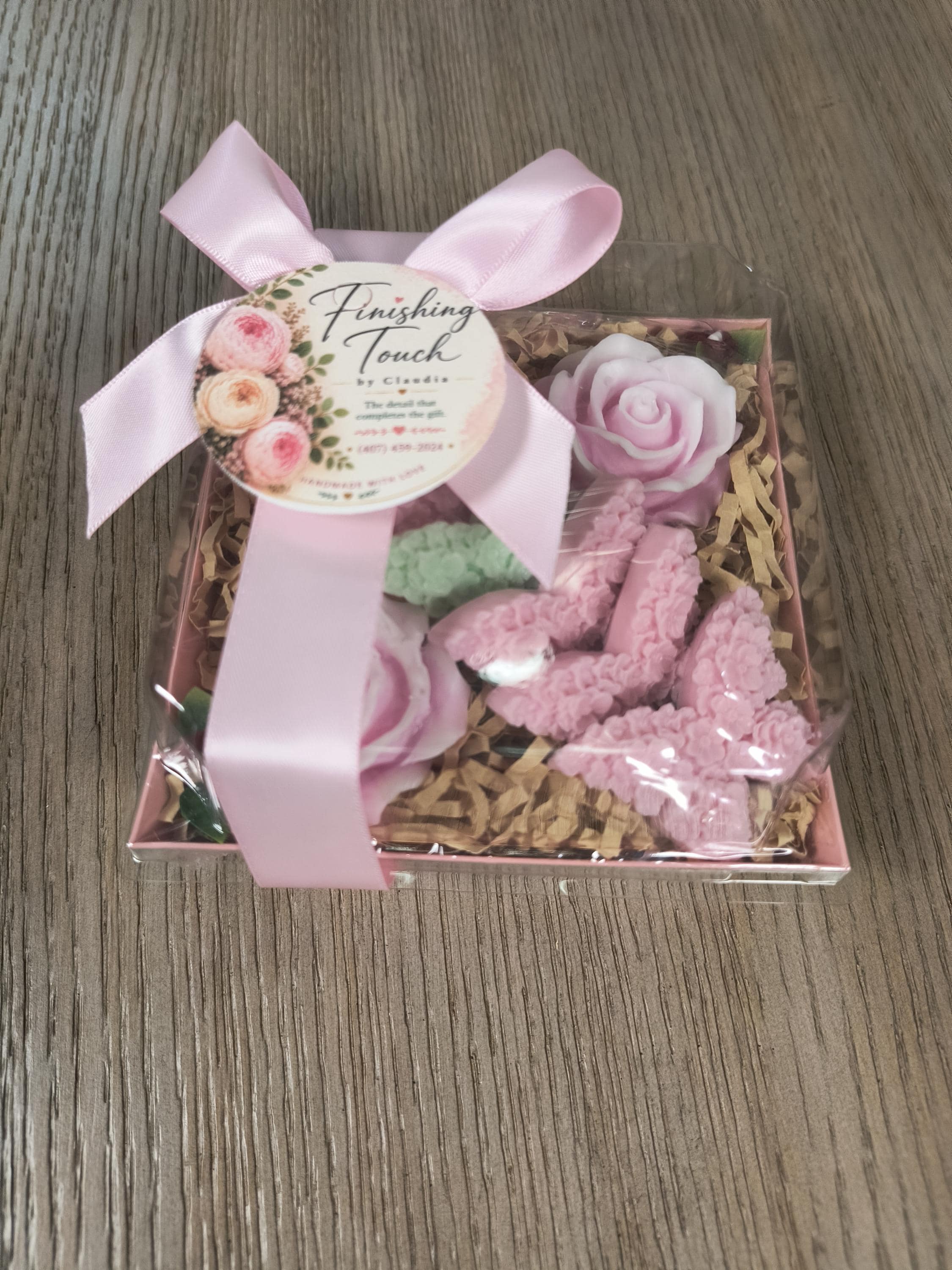 Handmade Floral Soap Gift Set, Goat Milk Luxury Spa Gift, Decorative Rose Butterfly Soaps
