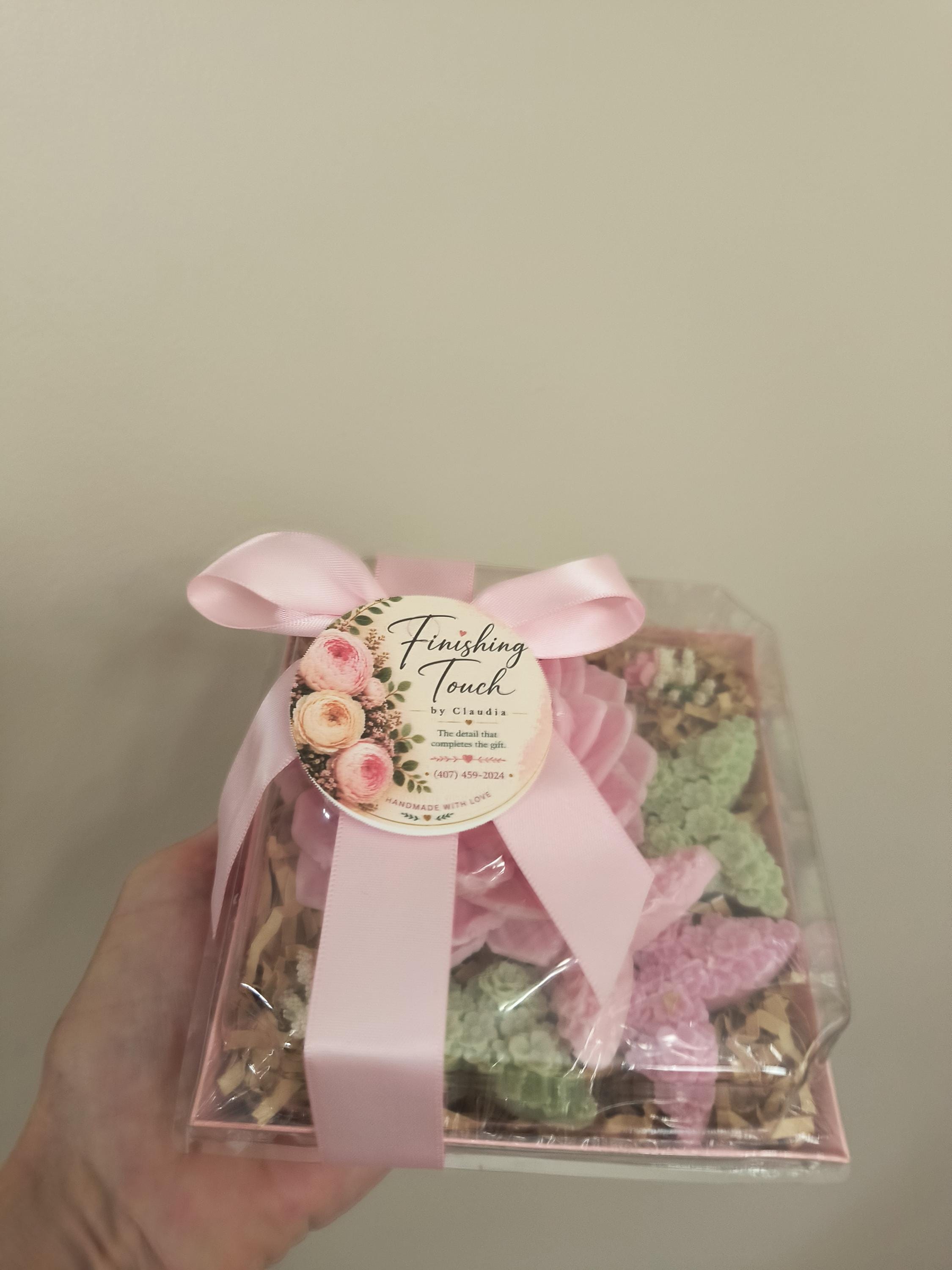 Handmade Floral Soap Gift Set, Goat Milk Luxury Spa Gift, Decorative Flower Butterfly Soaps
