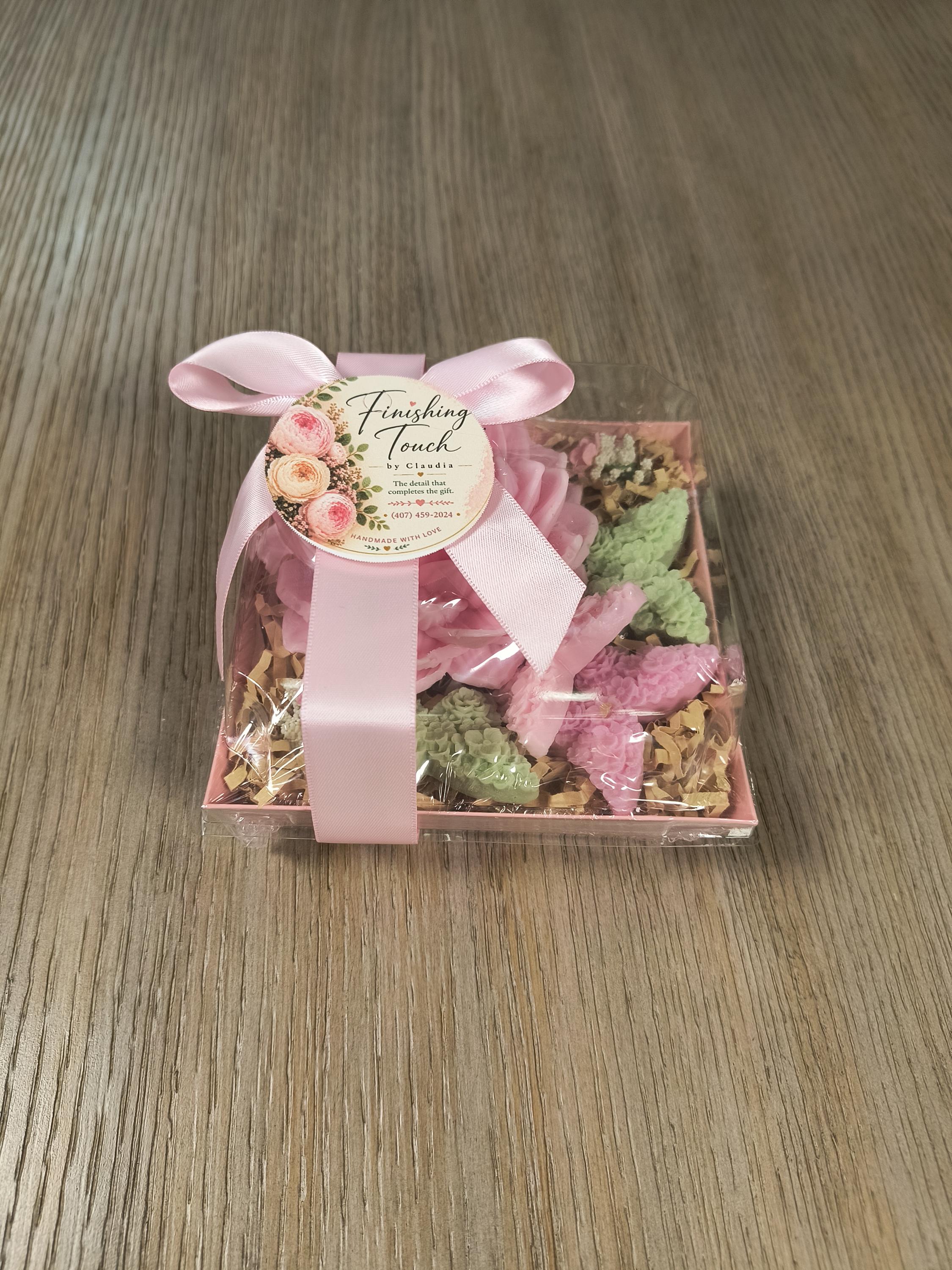 Handmade Floral Soap Gift Set, Goat Milk Luxury Spa Gift, Decorative Flower Butterfly Soaps