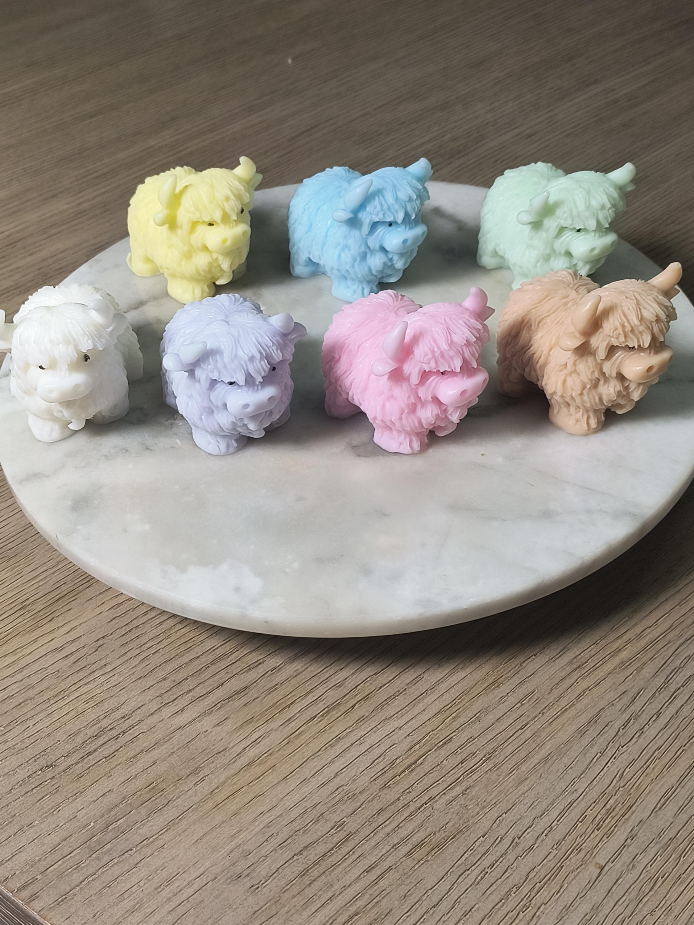 Highland Cow Soap Favor | Personalized Baby Shower Favor | Farm Animal Party Favor | Custom Color Soap Gift | Highland Cow Baby Shower