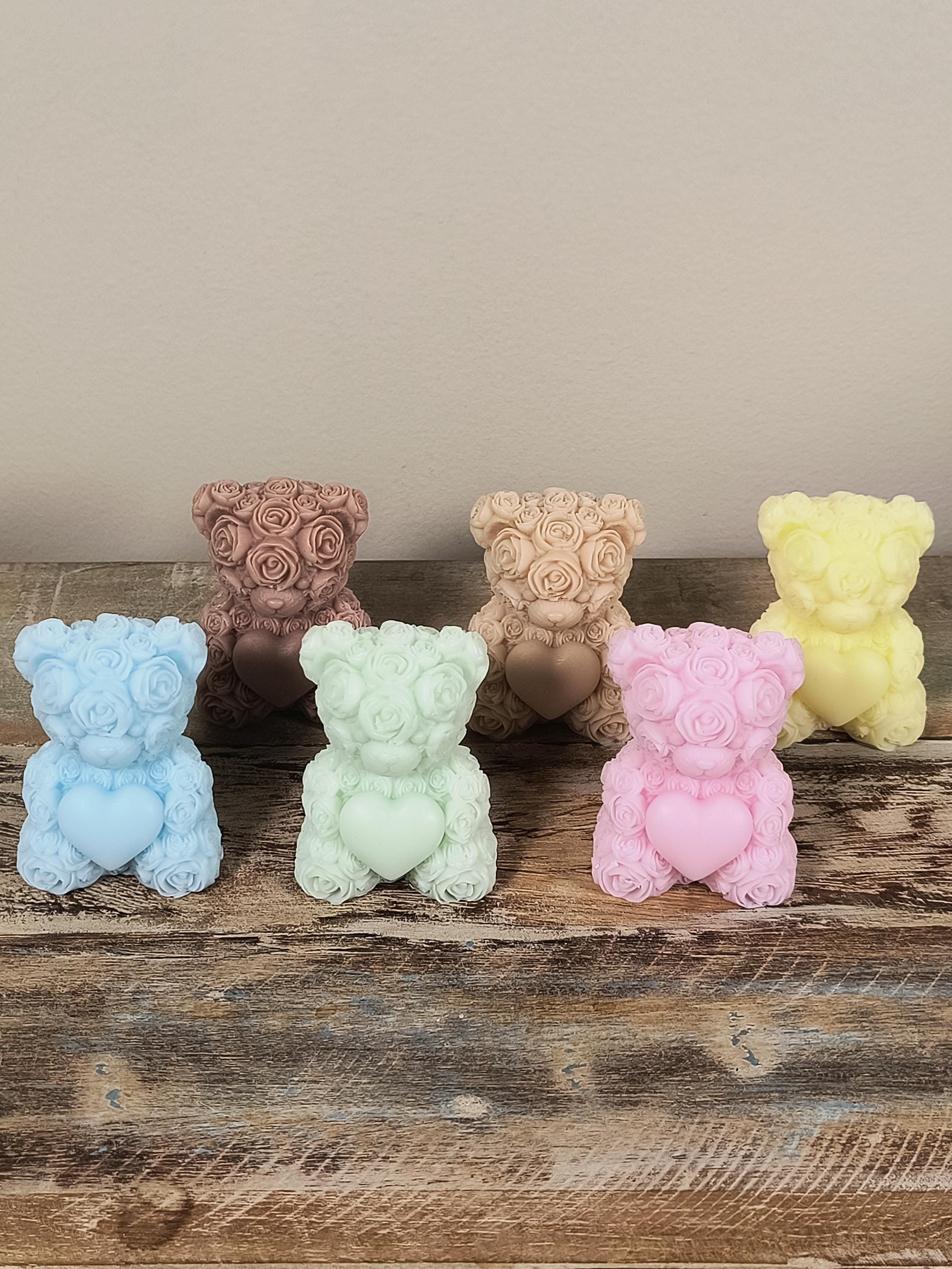 Rose Bear Soap Favor | Personalized Baby Shower Favor | Teddy Bear Soap Favor  | First Birthday Party Favor | Custom Color Soap
